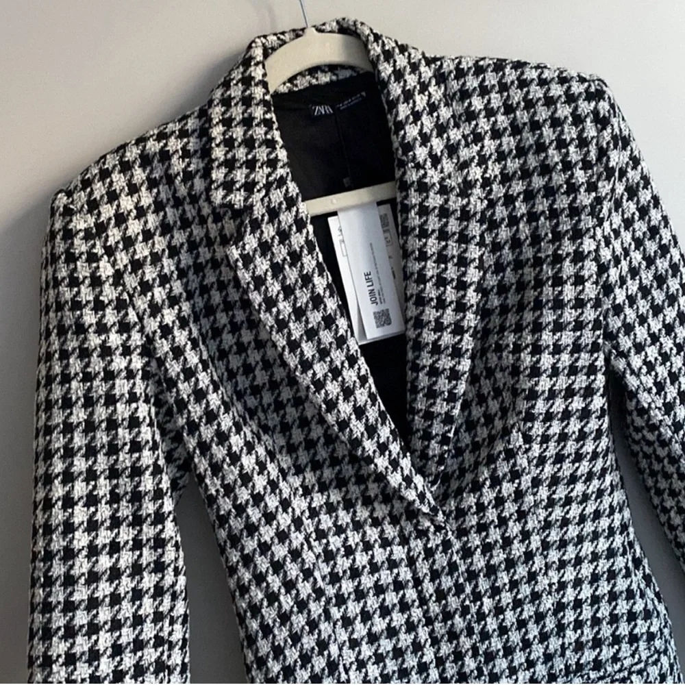 Zara Houndstooth Blazer Mini Dress size M NEW with tags - Picture 11 of 16